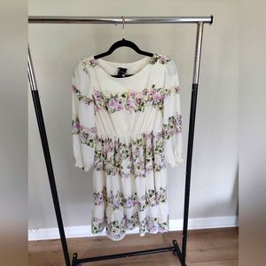 Maison Tara Floral Long Sleeve Dress - M - Multicolor
